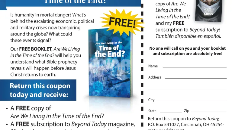 This is a graphic of the newspaper advertisement for "Are We Living in the Time of the End?"