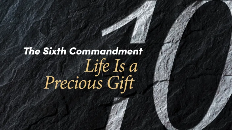 This is the title graphic of the Ten Commandments Bible study titled "Life is a Precioius Gift."