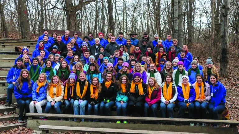 Campers and staff pose at Winter Camp in East Troy, Wisconsin.