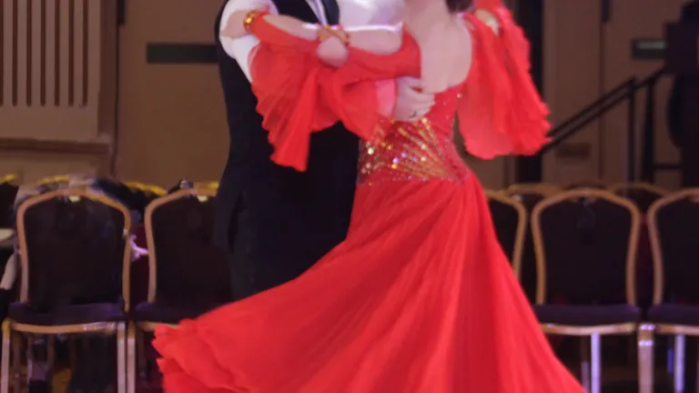 Alexander Schweitzer with his dance partner at the Wisconsin Dancesport Championships where he won five medals in various competitions.