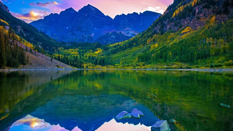 a colorful mountain landscape