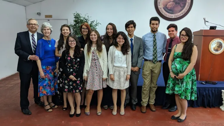 Victor and Beverly Kubik with the recipients of the LifeNets scholarships in Santiago, Chile. There were 36 Latin American UCG students who recieved the scholarships. However, there are many from other various countries who also recieved the LifeNets scho Victor and Beverly Kubik with the recipients of the LifeNets scholarships in Santiago, Chile. There were 36 Latin American UCG students who recieved the scholarships. However, there are many from other various countries who also recieved the LifeNets scho