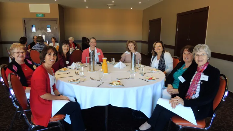 Mrs. Kubik, at the right, with attendees at the Gold Coast, Australia, leadership conference.