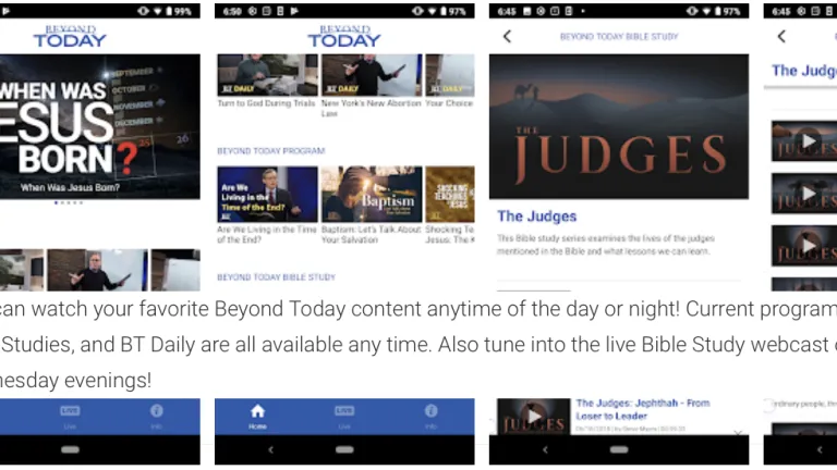 Image of Beyond Today on Android device.