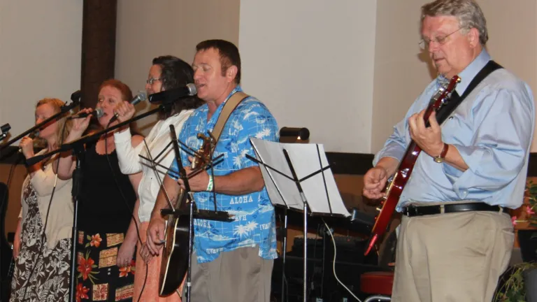 Musicians playing at the Pentecost weekend.