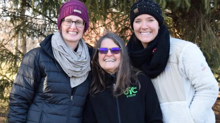 Whitney Creech, Barbara Welch and Courtney Horvath on staff at Winter Camp (photo by Jennifer Phelps).