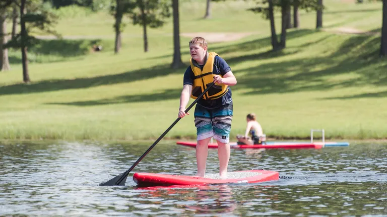 A teenager participating in water sports