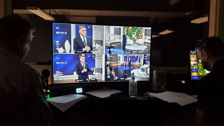 In the control room, recording Beyond Today on March 3, 2021.