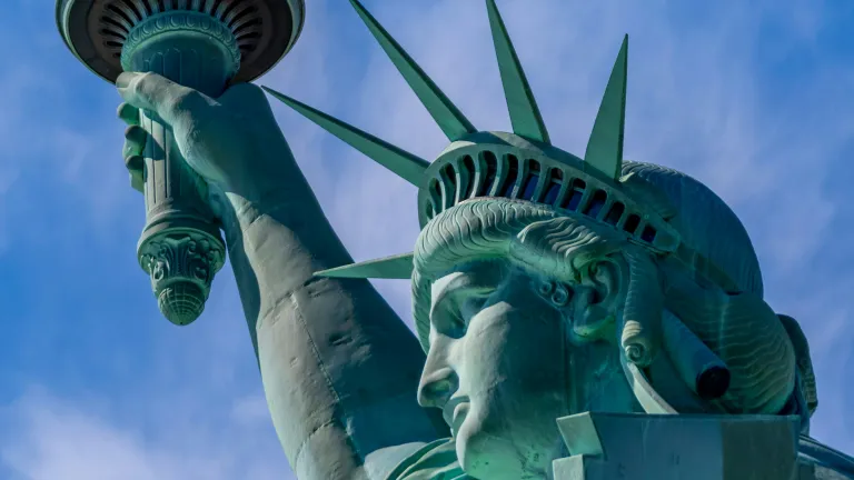A photo of the statue of liberty