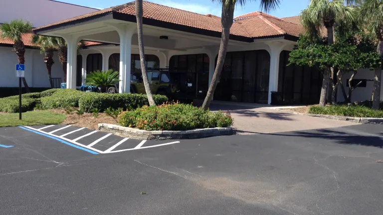 Outside of the Edgewater Resort.