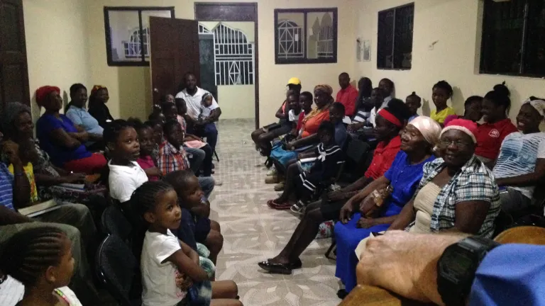 Sabbath services in Haiti.