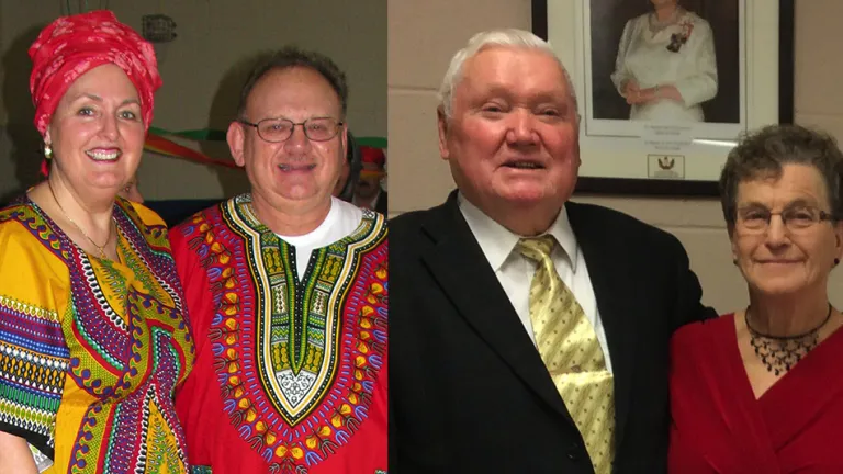 Left Photo: Sandy and John Cafourek. Right Photo: Al and Joey Levitt.