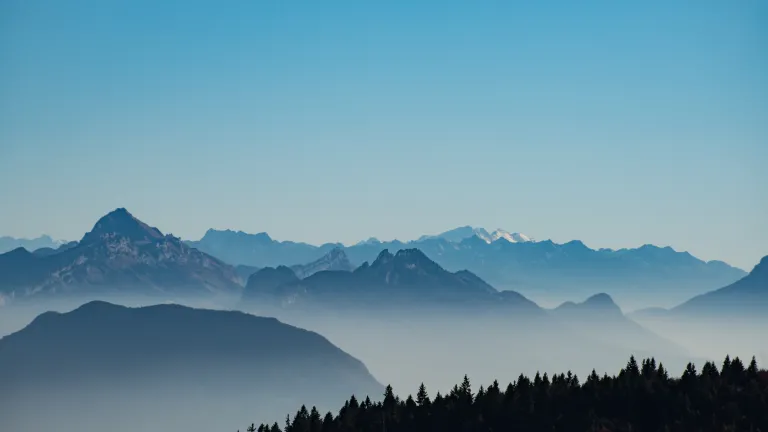 Photo of mountains and sky.