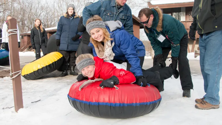 Campers and staff enjoying Winter Camp to the fullest!