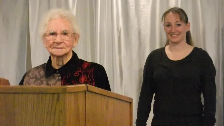 Woman speaking at the Women's Enrichment Weekend.
