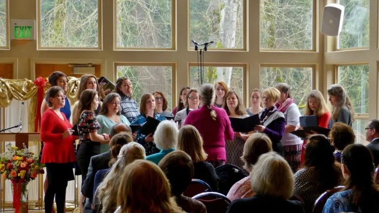 The choir singing special music at Sabbath services during the weekend.
