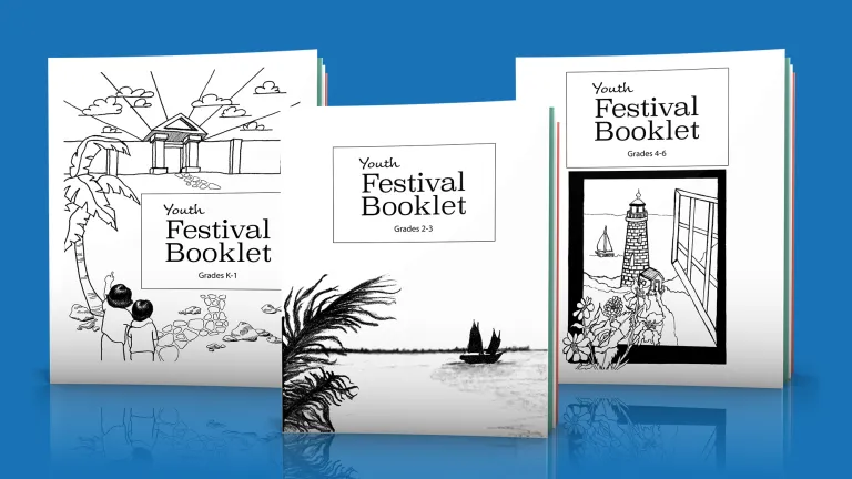 A set of three youth festival activity booklets