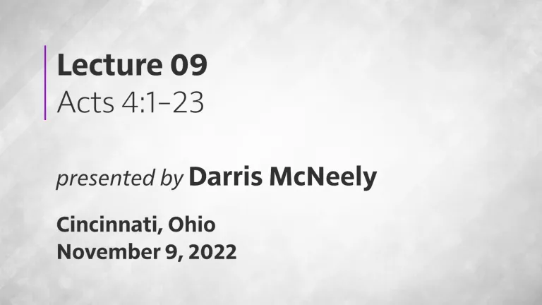 Acts of the Apostles Lecture 9