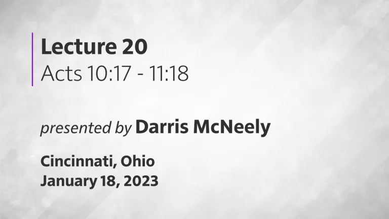 Acts of the Apostles Lecture 20