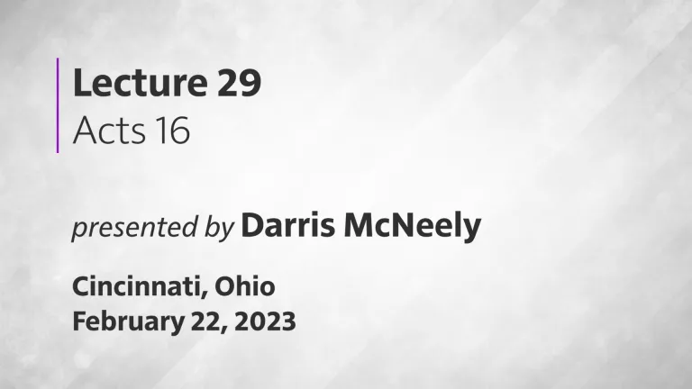 Acts of the Apostles Lecture 29