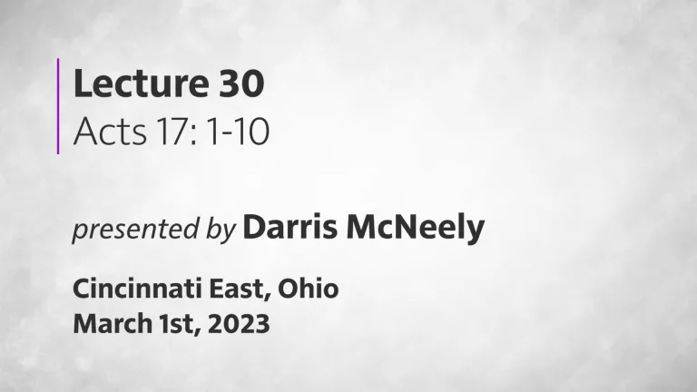 Acts of the Apostles Lecture 30