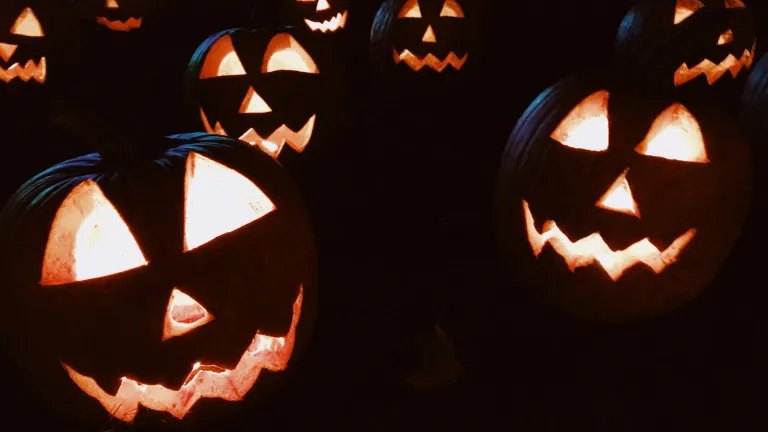 Jack-o-lanterns in the dark
