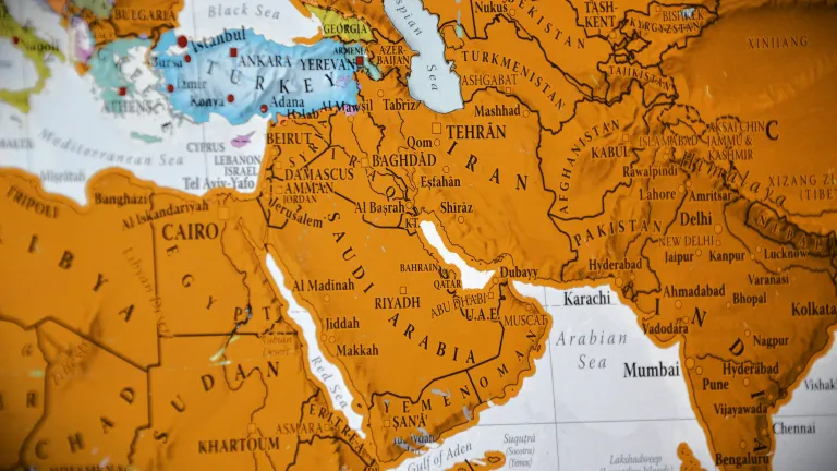 A map of the Middle East