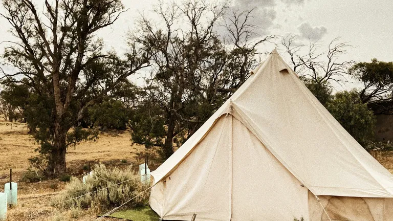 a large white tent