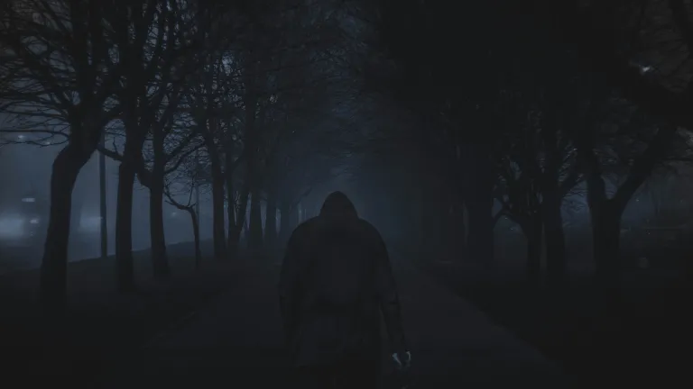 A shadowy figure in the dark