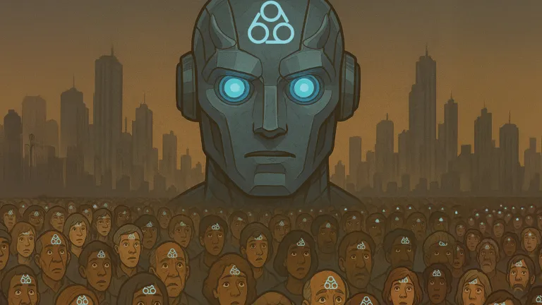 An artist rendition of the number 666 on foreheads.