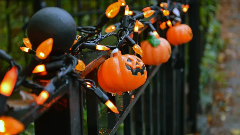 String of lights with jack-o-lanterns