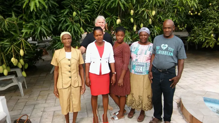 Chuck Smith with brethren in Haiti.