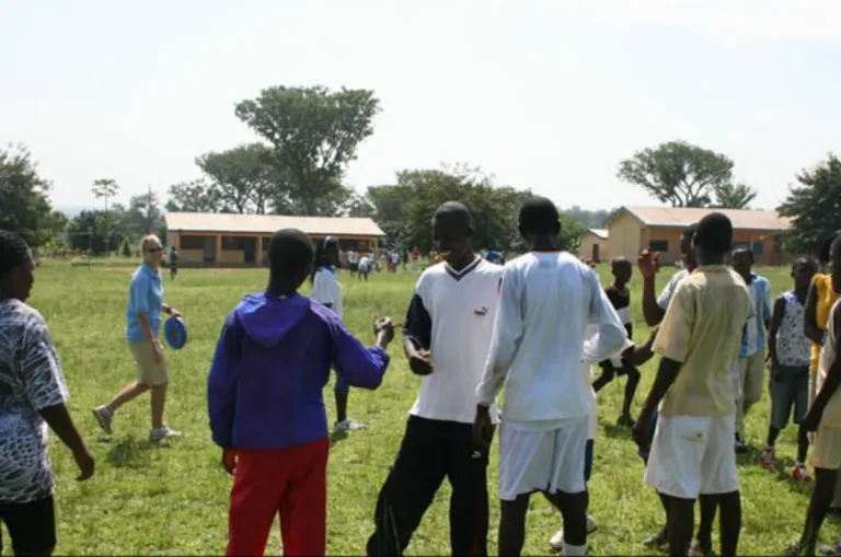 Children in Ghana playing frisbee