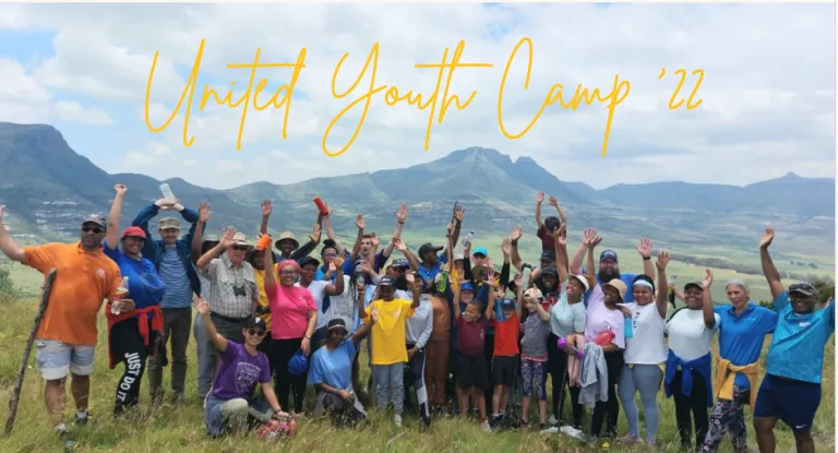 Group photo of campers and staff at United Youth Camp South Africa