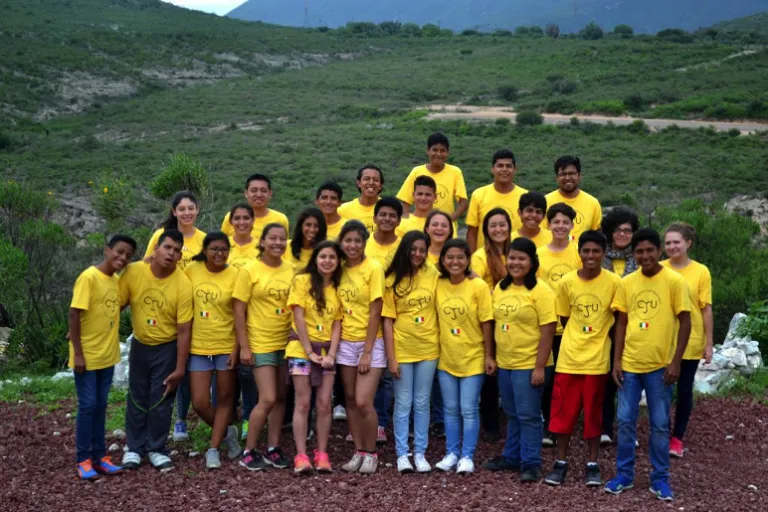 Campers at the youth camp in Mexico.