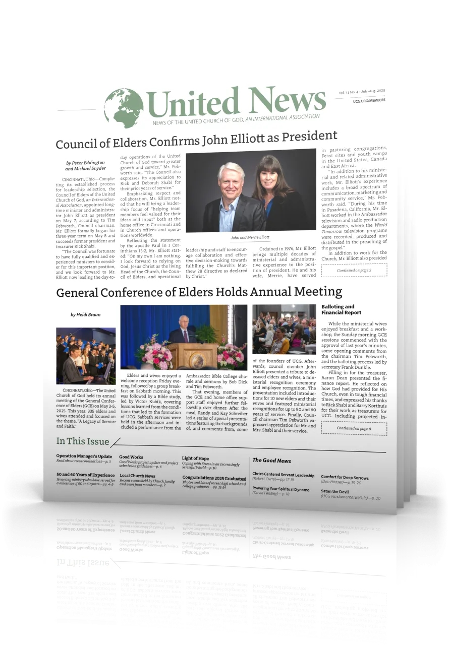 United News July-August 2025 Tilted Cover