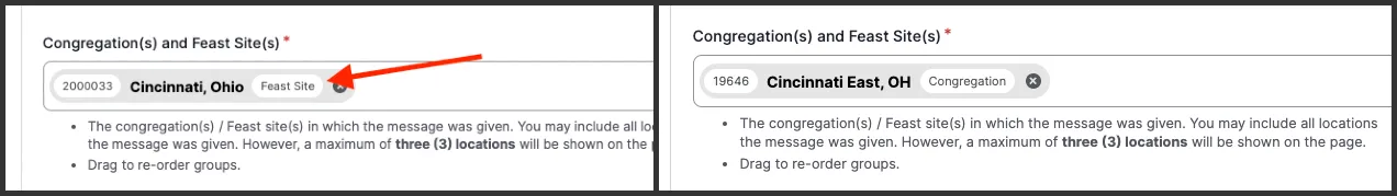 Congregation input box