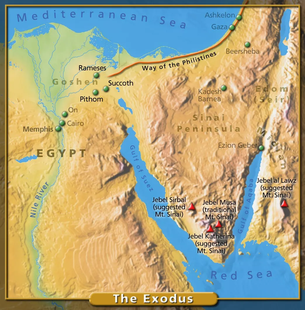 Exodus Map Map of the Exodus