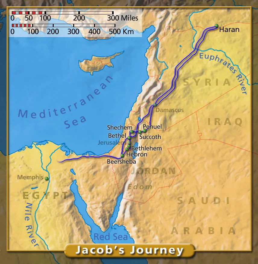 Jacob's Journey Map of Jacob's Journey