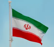 Iran flag on a flag pole