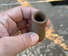 An ink well discovered in a first-century fisherman’s home at El Araj on the Sea of Galilee.