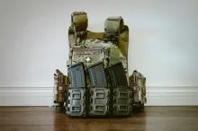 Bulletproof vest on the ground