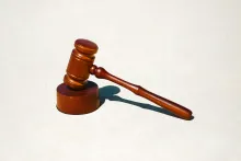 Gavel against a white background