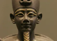 A statue of head of the Egyptian god Osiris.