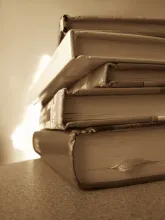 A stack of books.