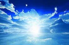 Sunrays coming through the clouds.