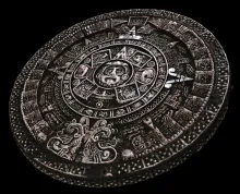 Mayan calendar on black background