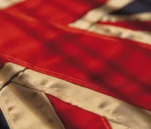 Close-up photo of the British flag