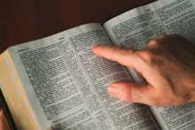 A Bible opened to book of James.