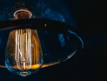 A bright light bulb.